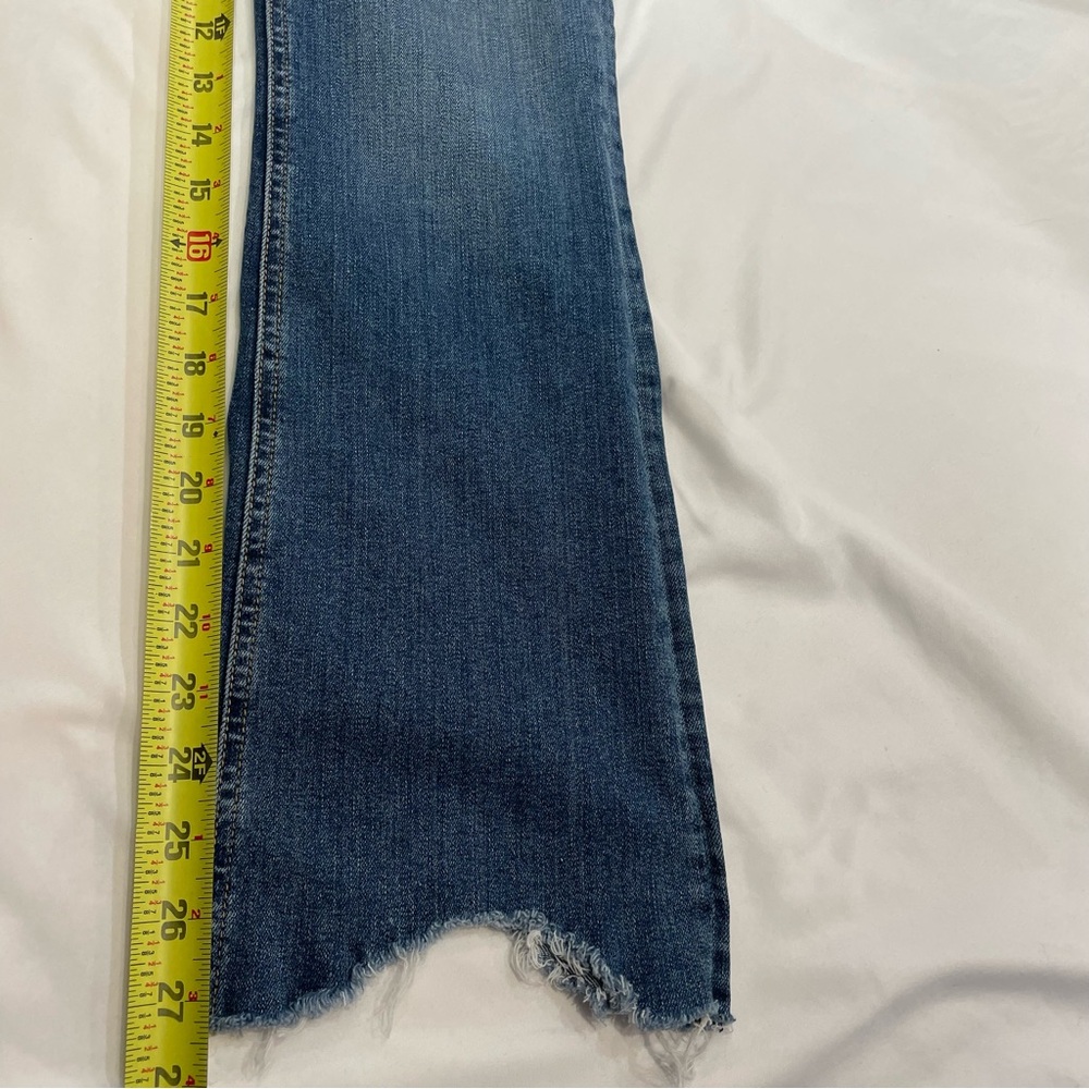 Rag & Bone Nina High Rise Ankle Flare Jeans Denim Straight Leg Raw Hem Frayed 25 - Picture 15 of 16